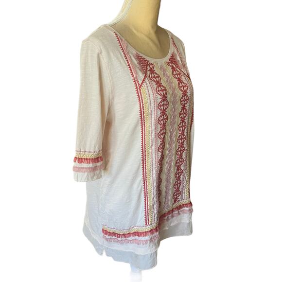 Sundance Embroidered Tunic Top Size Medium - Picture 6 of 9